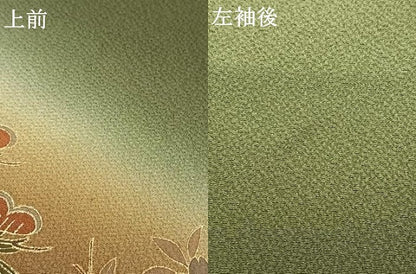 平和屋着物●訪問着 草花文 暈し染め 金彩 正絹 逸品 AABD8770fy