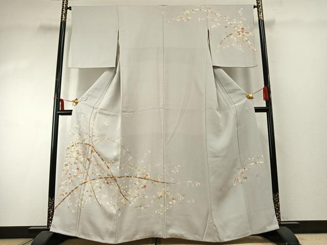 平和屋着物●訪問着 友禅 駒刺繍 熨斗枝花文 金彩 正絹 逸品 AABD8774fy