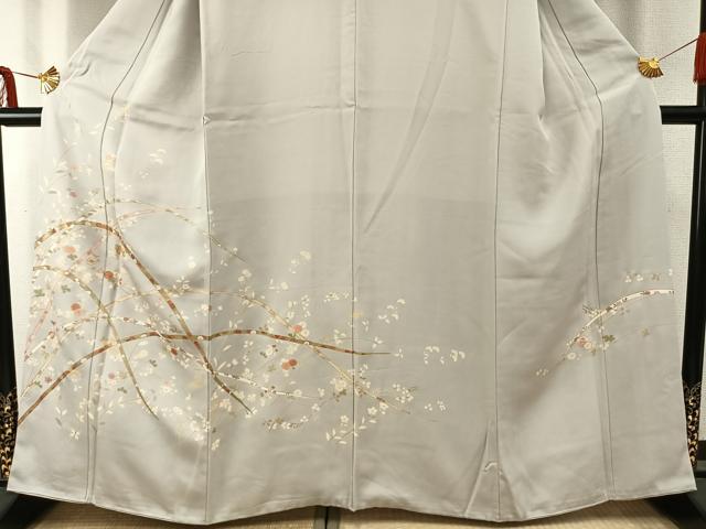 平和屋着物●訪問着 友禅 駒刺繍 熨斗枝花文 金彩 正絹 逸品 AABD8774fy