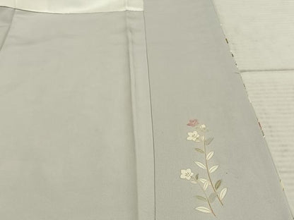 平和屋着物●訪問着 友禅 駒刺繍 熨斗枝花文 金彩 正絹 逸品 AABD8774fy