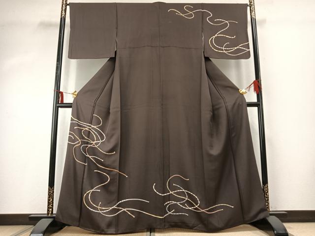 平和屋着物●訪問着 友禅 組紐文様 金糸 金彩 正絹 逸品 AABD8788fy