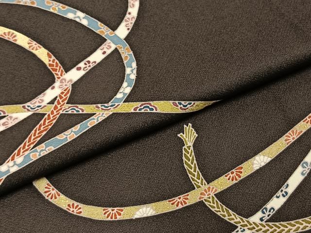 平和屋着物●訪問着 友禅 組紐文様 金糸 金彩 正絹 逸品 AABD8788fy