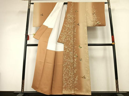 平和屋着物●訪問着　飛鳥文　暈し染め　金彩　正絹　逸品　AABD8794fy