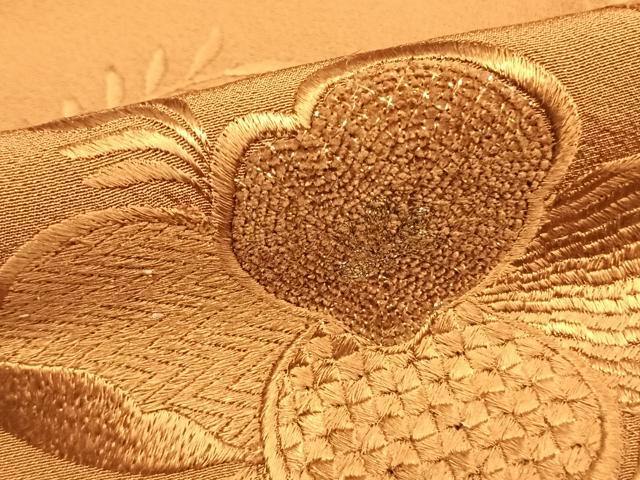 平和屋着物●無地絵羽訪問着　総刺繍　草花文　金銀糸　正絹　逸品　AABD8797fy 平和屋着物○無地絵羽訪問着 総刺繍 草花文 金銀糸 正絹