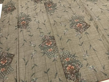 平和屋着物●本場大島紬　カタス9マルキ　色紙重ね花文　正絹　逸品　AABD8798fy