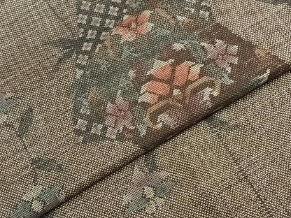 平和屋着物●本場大島紬　カタス9マルキ　色紙重ね花文　正絹　逸品　AABD8798fy