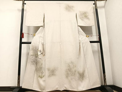 平和屋着物●訪問着　刺繍　梅松文　暈し染め　正絹　逸品　AABD8806ph