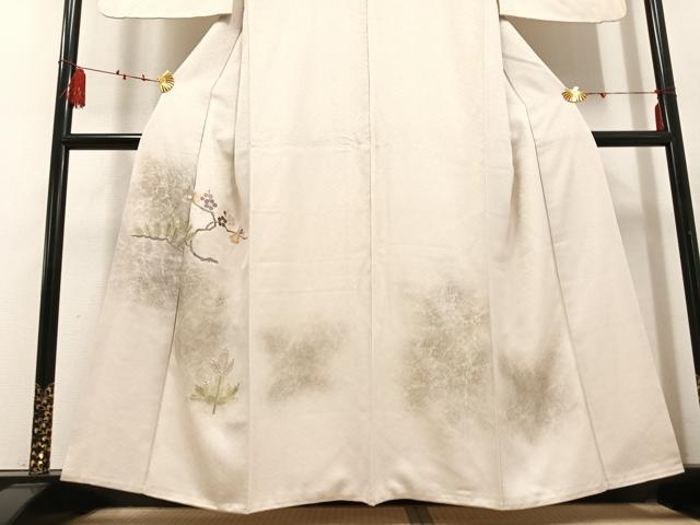 平和屋着物●訪問着　刺繍　梅松文　暈し染め　正絹　逸品　AABD8806ph