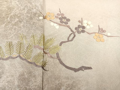 平和屋着物●訪問着　刺繍　梅松文　暈し染め　正絹　逸品　AABD8806ph