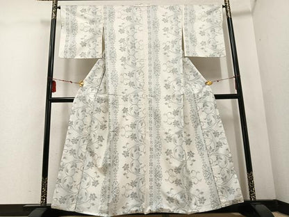 平和屋着物●本場大島紬　アンサンブル　道中着セット　白大島　更紗文　さが美扱い　正絹　逸品　AABD8811ph