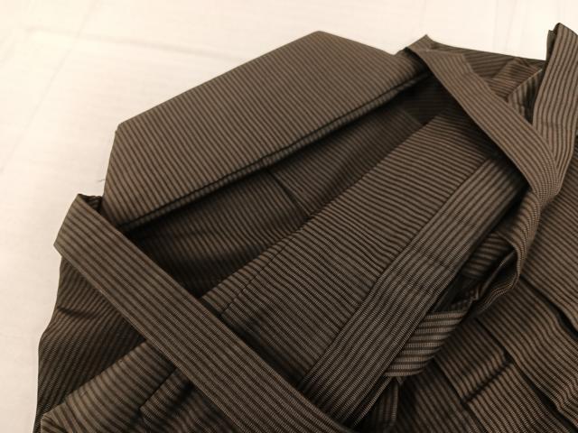 平和屋着物○男性 馬乗り袴 縞 正絹 逸品 AABD8823ph