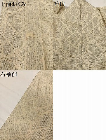 平和屋着物●結城紬 100亀甲 間道 正絹 逸品 AABD8825ph