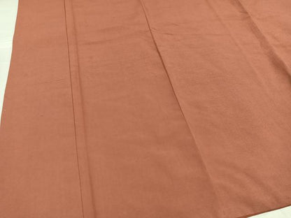 平和屋着物●上質な紬　色無地　真赭色　正絹　逸品　AABD8838ph