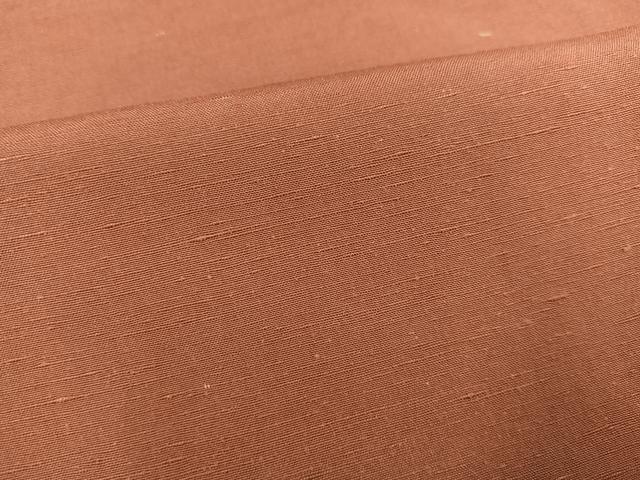 平和屋着物●上質な紬　色無地　真赭色　正絹　逸品　AABD8838ph