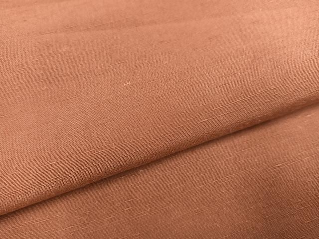 平和屋着物●上質な紬　色無地　真赭色　正絹　逸品　AABD8838ph