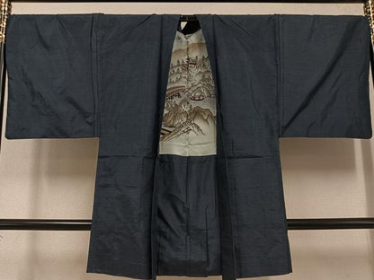 平和屋着物●男性　本場村山大島紬　アンサンブル　亀甲絣　正絹　逸品　AABD8858ph