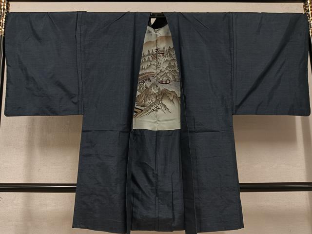 平和屋着物●男性　本場村山大島紬　アンサンブル　亀甲絣　正絹　逸品　AABD8858ph