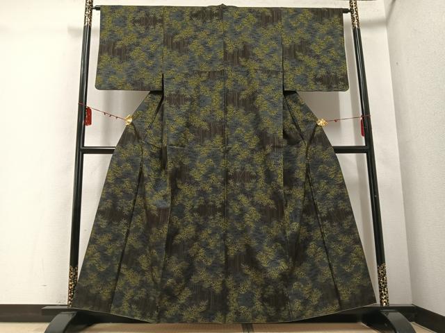 平和屋着物●本場大島紬　一元絣　笹竹文　正絹　逸品　AABD8870ph