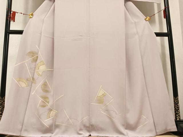 平和屋着物●訪問着　駒刺繍　雪輪文　金彩　正絹　逸品　AABD8872ph