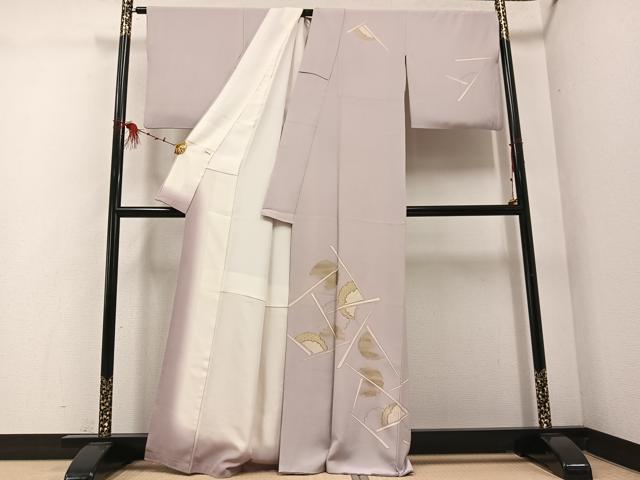 平和屋着物●訪問着　駒刺繍　雪輪文　金彩　正絹　逸品　AABD8872ph