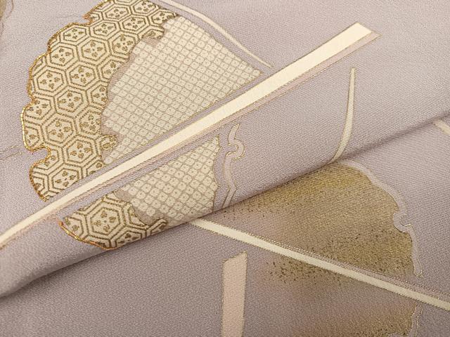 平和屋着物●訪問着　駒刺繍　雪輪文　金彩　正絹　逸品　AABD8872ph