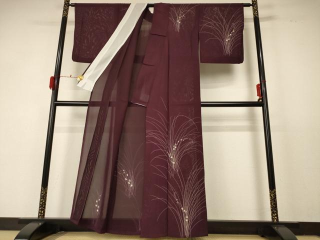 平和屋着物＊夏物 訪問着 絽 蔦の葉文 正絹 逸品 AABD8881jd