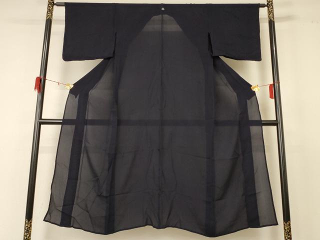 平和屋着物＊夏物 色無地 紗 藍鉄色 正絹 逸品 AABD8895jd