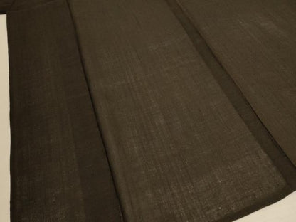 平和屋着物＊夏物 男性 色無地 紗 憲法黒茶色 正絹 逸品 AABD8896jd