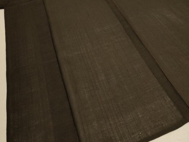 平和屋着物＊夏物 男性 色無地 紗 憲法黒茶色 正絹 逸品 AABD8896jd