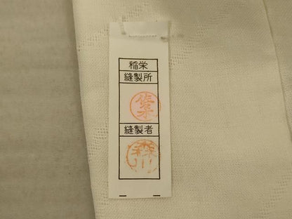 平和屋着物＊夏物 長襦袢 流水花紋紗 象牙色 麻 逸品 AABD8899jd