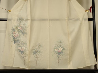 平和屋着物＊夏物 訪問着 絽 手描き 草花文 正絹 逸品 AABD8900jd
