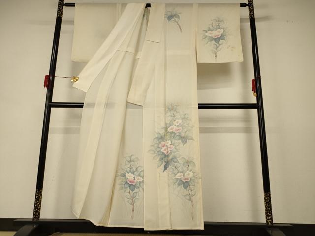 平和屋着物＊夏物 訪問着 絽 手描き 草花文 正絹 逸品 AABD8900jd