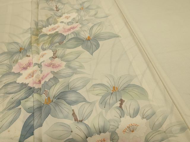 平和屋着物＊夏物 訪問着 絽 手描き 草花文 正絹 逸品 AABD8900jd