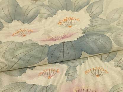 平和屋着物＊夏物 訪問着 絽 手描き 草花文 正絹 逸品 AABD8900jd