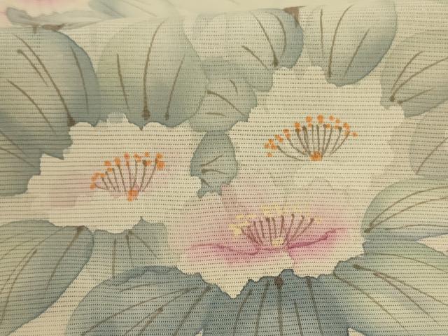平和屋着物＊夏物 訪問着 絽 手描き 草花文 正絹 逸品 AABD8900jd