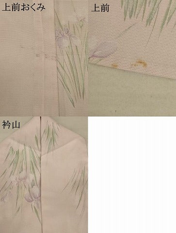 平和屋着物＊夏物 小紋 絽 草花文 洗える着物 AABD8904jd