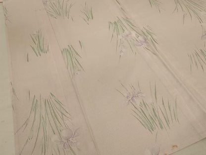 平和屋着物＊夏物 小紋 絽 草花文 洗える着物 AABD8904jd