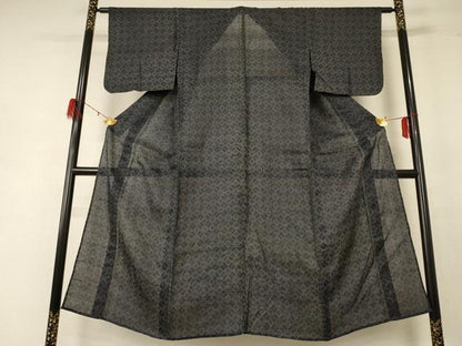 平和屋着物＊夏物　重要無形文化財　本場宮古上布　幾何学文様　苧麻　逸品　AABD8907jd