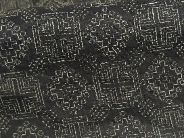 平和屋着物＊夏物　重要無形文化財　本場宮古上布　幾何学文様　苧麻　逸品　AABD8907jd