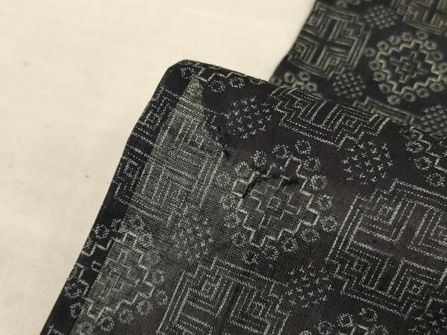 平和屋着物＊夏物　重要無形文化財　本場宮古上布　幾何学文様　苧麻　逸品　AABD8907jd