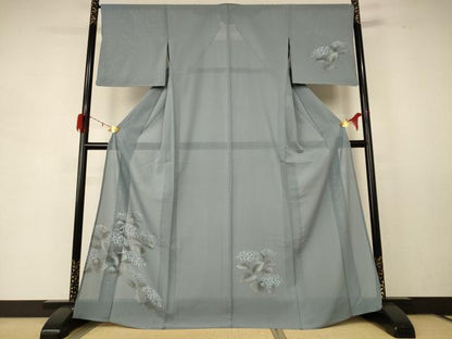 平和屋着物＊夏物 訪問着 絽 手描き 紫陽花 正絹 逸品 AABD8909jd