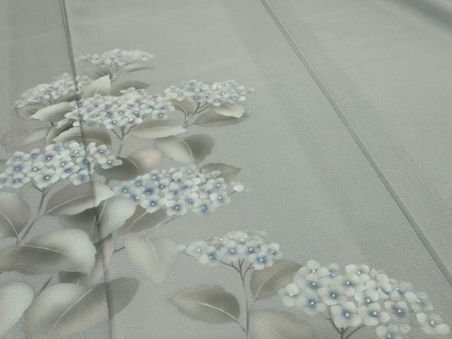 平和屋着物＊夏物 訪問着 絽 手描き 紫陽花 正絹 逸品 AABD8909jd