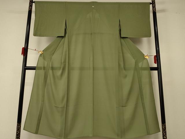 平和屋着物＊夏物 色無地 絽 梅松色 正絹 逸品 AABD8912jd