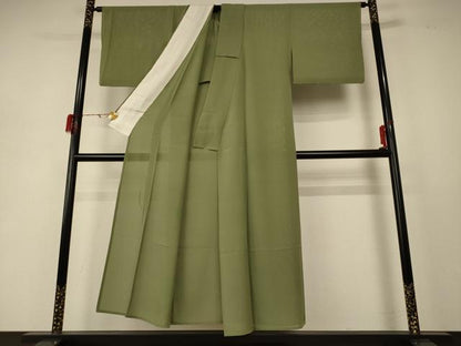 平和屋着物＊夏物 色無地 絽 梅松色 正絹 逸品 AABD8912jd