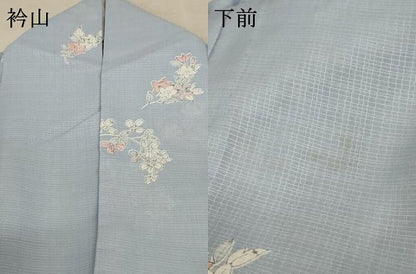 平和屋着物＊夏物 小紋 紗 草花文 AABD8913jd