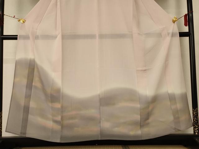 平和屋着物＊夏物 訪問着 絽 風景文 暈し染め 正絹 逸品 AABD8914jd