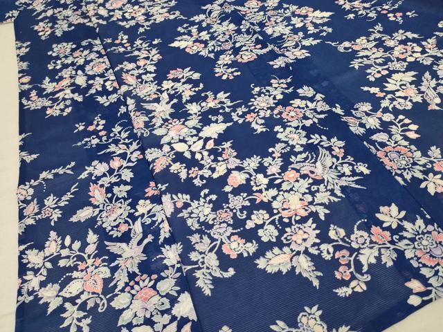 平和屋着物＊夏物 小紋 絽 草花文 正絹 逸品 AABD8915jd