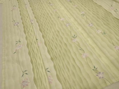 平和屋着物＊夏物　小紋　絽　草花間道　洗える着物　AABD8916jd