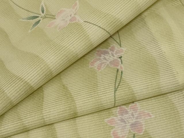 平和屋着物＊夏物　小紋　絽　草花間道　洗える着物　AABD8916jd