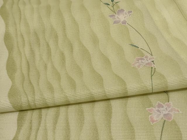 平和屋着物＊夏物　小紋　絽　草花間道　洗える着物　AABD8916jd